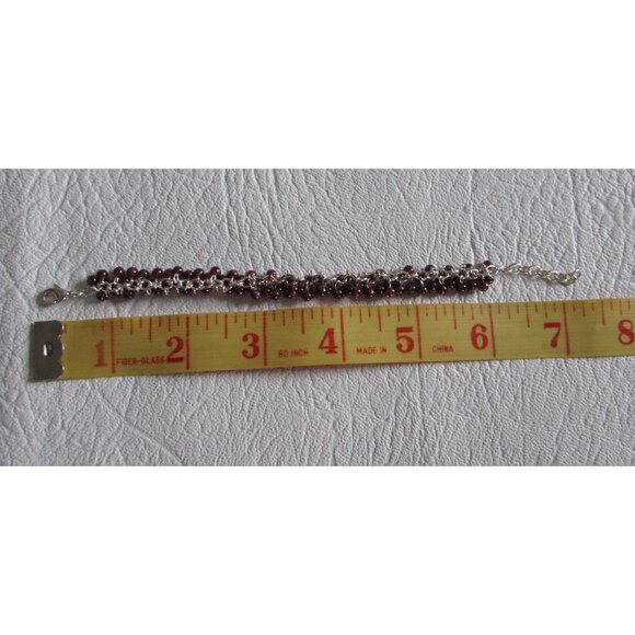 Sterling Silver Amethyst Multi Bead Bracelet - NEW - Picture 2 of 6